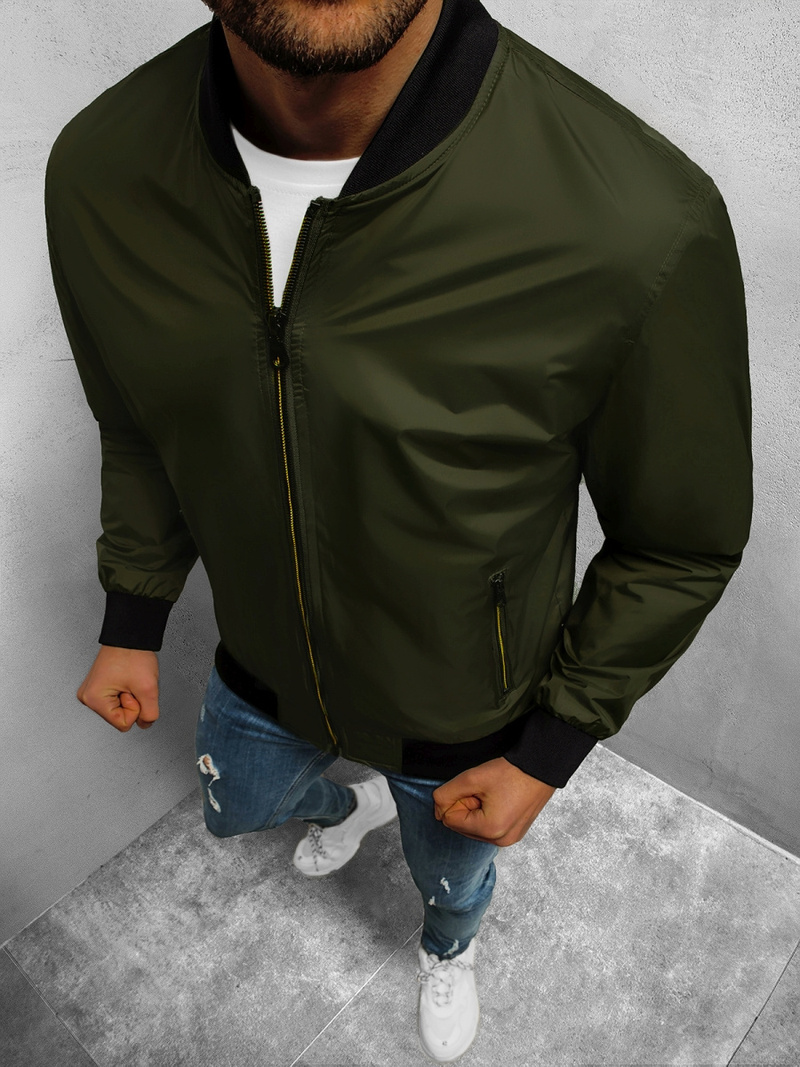 Kurtka przejściowa męska bomberka zielona OZONEE N/7116/3