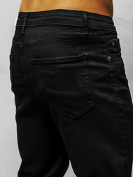 Spodnie jeansowe joggery męskie czarne OZONEE DP/771Z