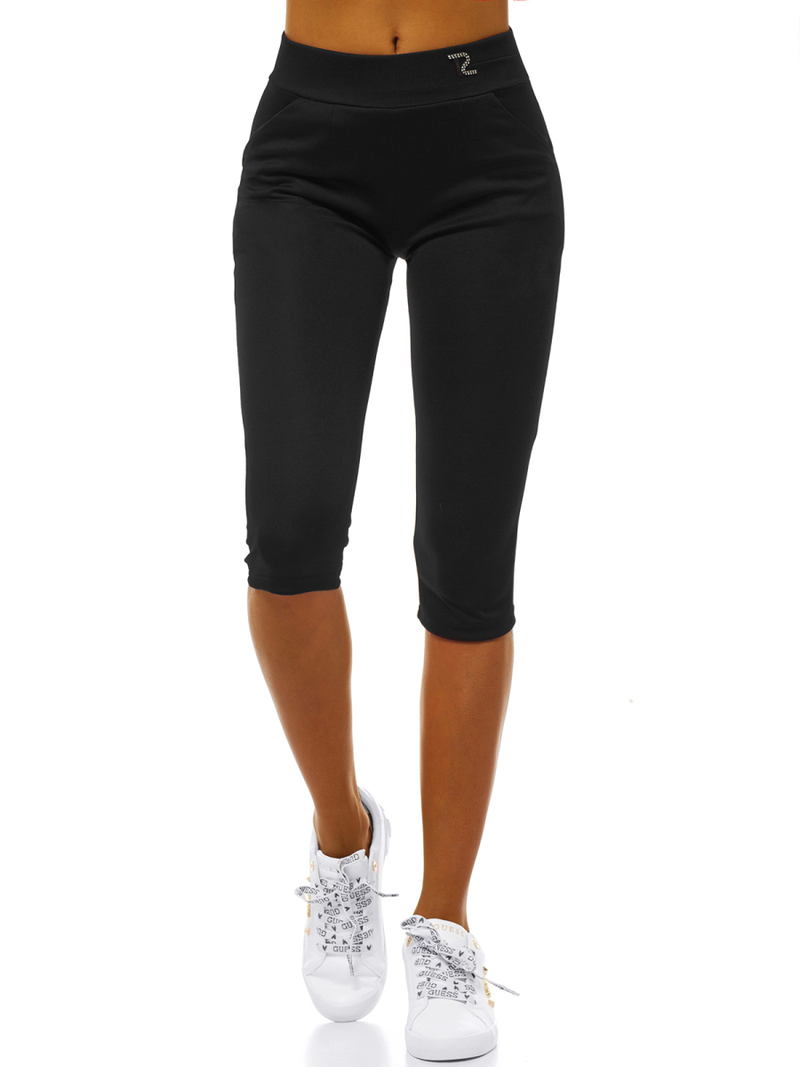 Legginsy krótkie damskie czarne OZONEE JS/1027/A1