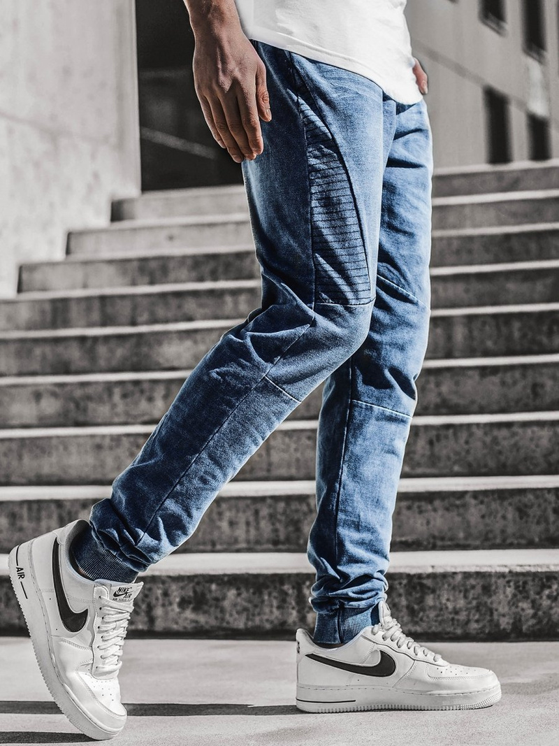 Штани чоловічі джоггери Синi OZONEE JS/KK1098