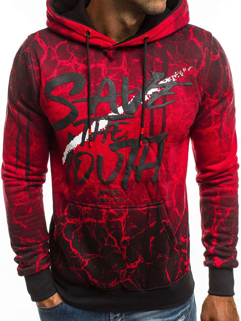 Bluza męska czerwona OZONEE JS/DD267Z