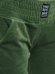 Spodnie dresowe damskie welurowe khaki OZONEE O/CR98108