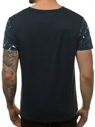 T-Shirt męski granatowo-czerwony OZONEE JS/SS11119