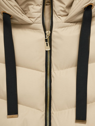 Kurtka zimowa damska długa pikowana beżowa OZONEE JS/5M3231/62Z