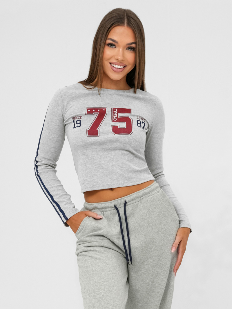 Komplet dresowy damski dwuczęściowy szary OZONEE JS/M60815AB