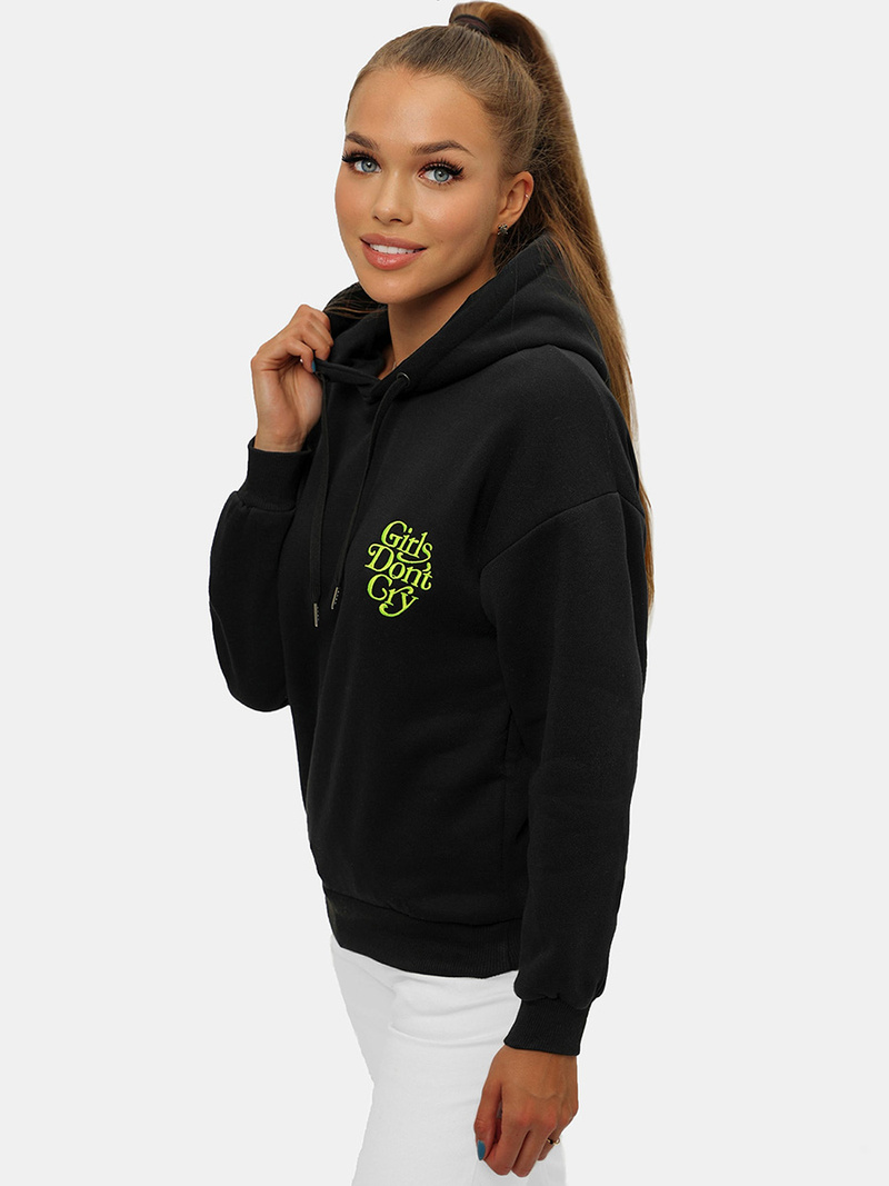 Bluza z kapturem damska czarna OZONEE JS/B26013Z