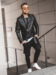 Spodnie męskie chino joggery czarne OZONEE A/1005