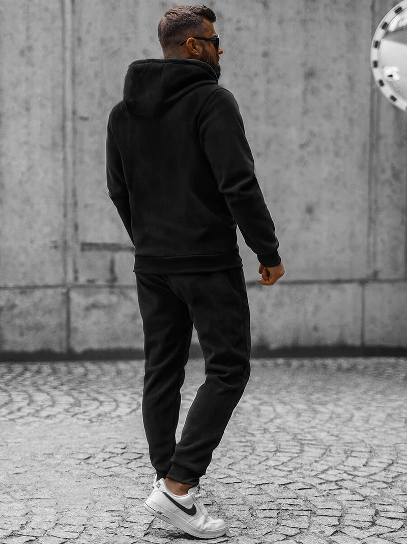 Komplet dresowy męski ocieplany czarny OZONEE O/3A150