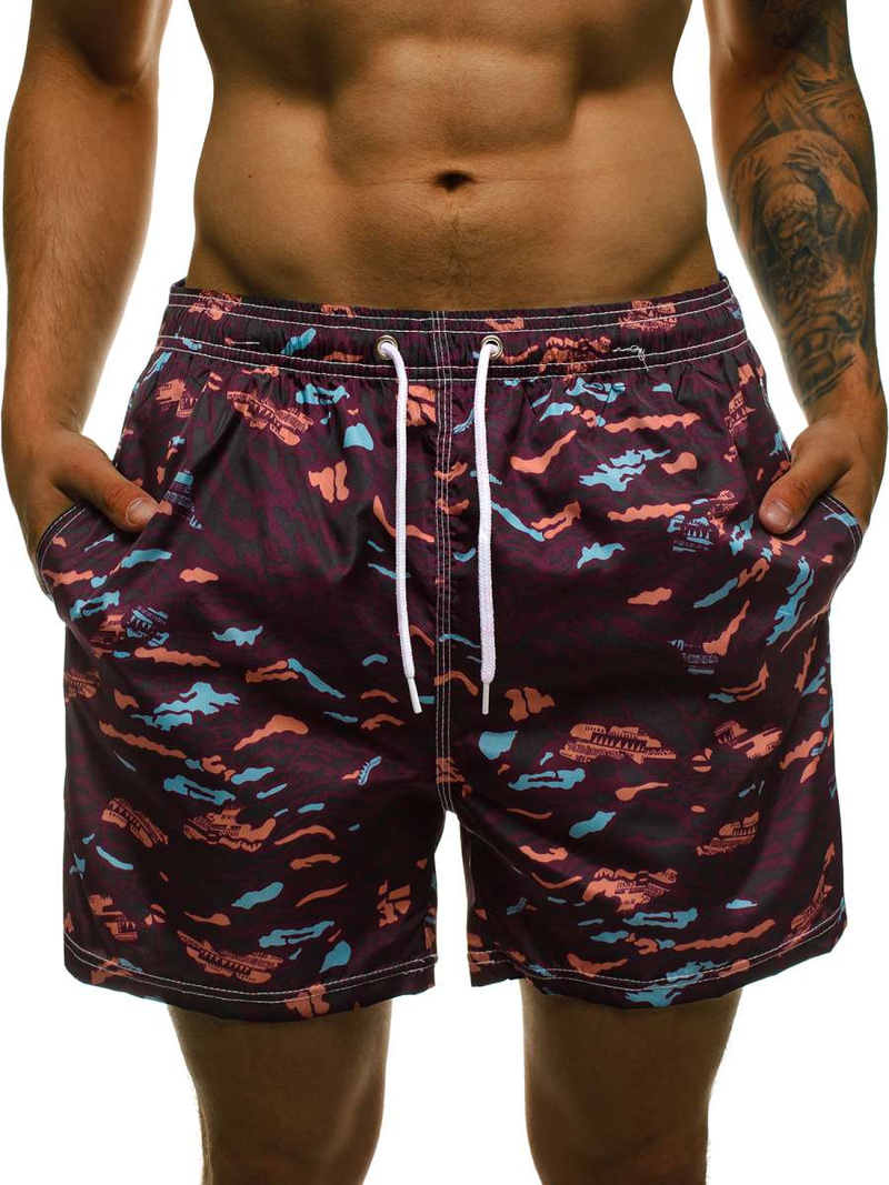 Spodenki kąpielowe męskie bordowe OZONEE JS/ST072