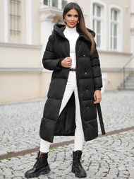 Płaszcz zimowy damski pikowany czarny OZONEE JS/5M3227/392Z