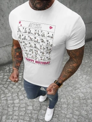 T-Shirt męski biały OZONEE NB/3005Z