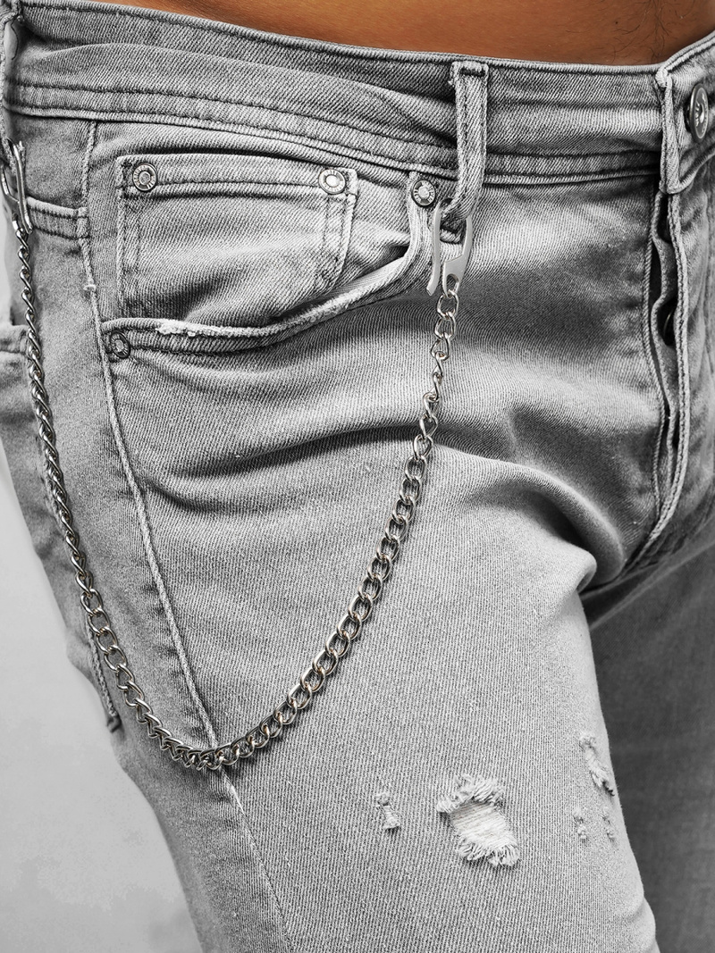 Spodnie jeansowe męskie szare OZONEE O/WE1026