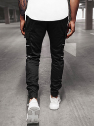 Spodnie męskie chino joggery czarne OZONEE G/11146