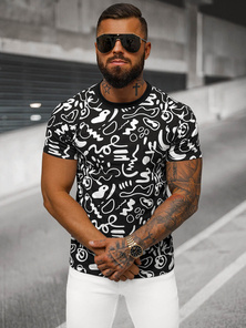 T-shirt męski czarny OZONEE JS/8T1205/3