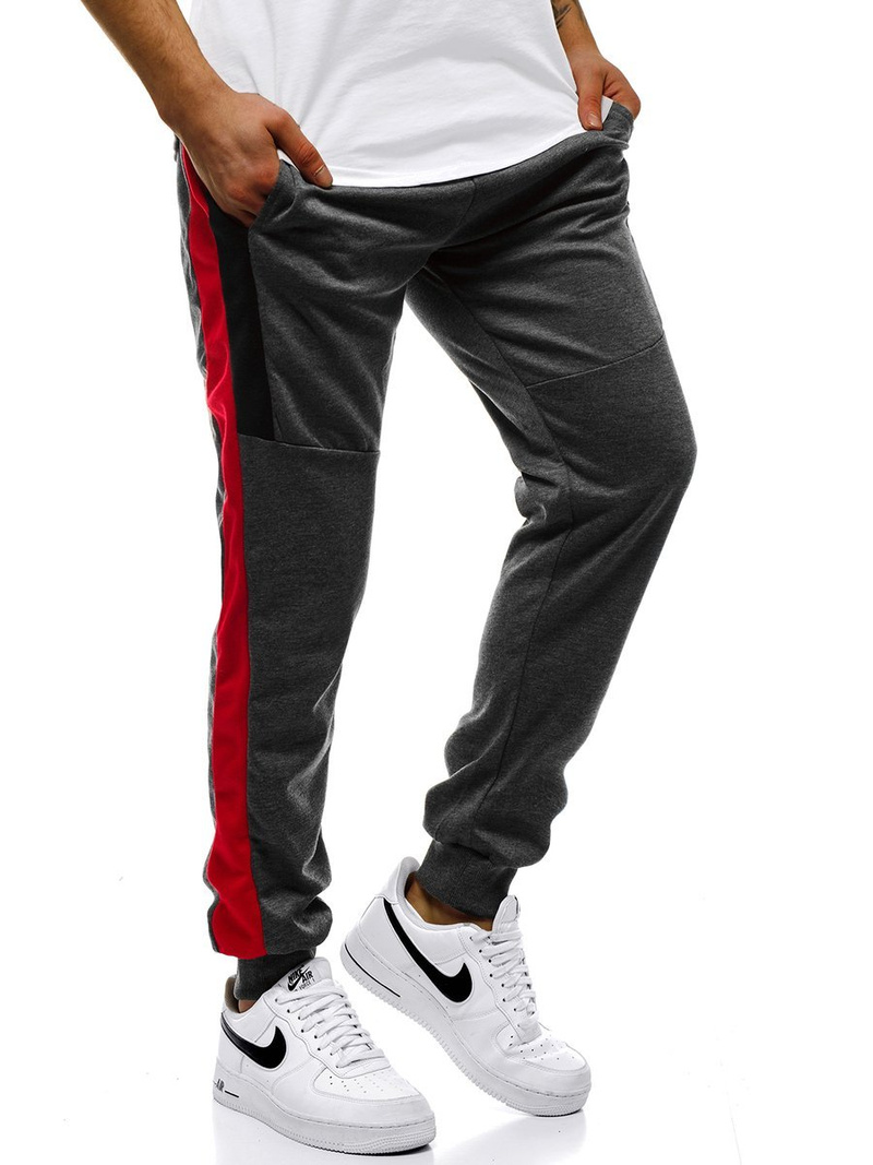 Spodnie dresowe męskie grafitowe OZONEE JS/JZ11023