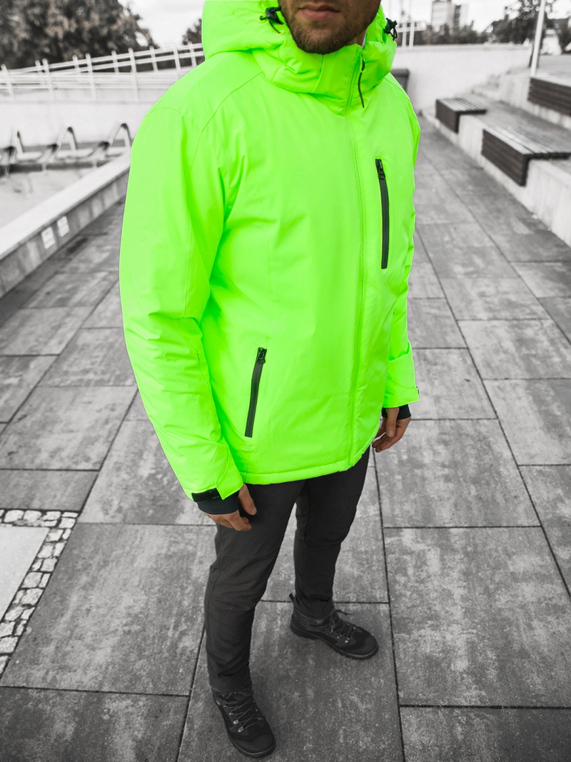 Kurtka zimowa męska zielono-neonowa OZONEE JS/HH011/52Z
