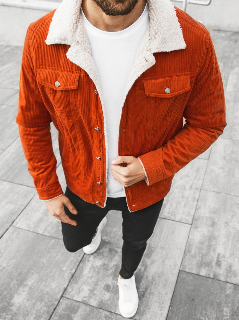 Куртка чоловіча джинсова Помаранчевi OZONEE JB/JP1179/3Z