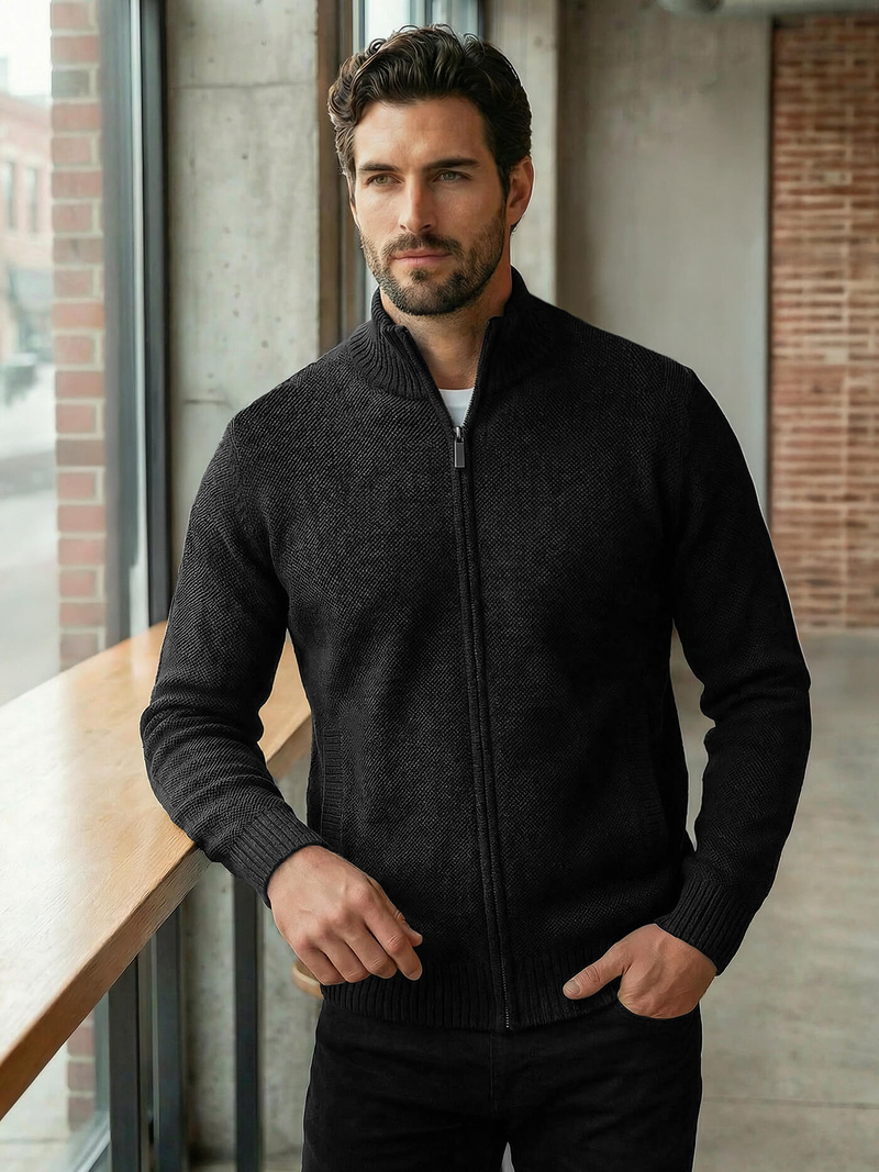 Светр чоловічій чорний OZONEE JS/59B3611/3