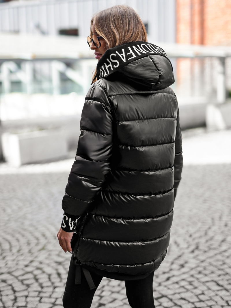 Kurtka zimowa damska pikowana czarna OZONEE JS/5M3188/392Z