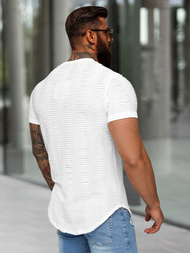 T-shirt męski slim-fit biały OZONEE O/B1147