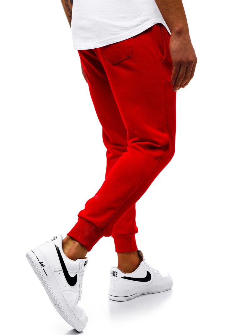 Spodnie dresowe męskie czerwone OZONEE G/11129
