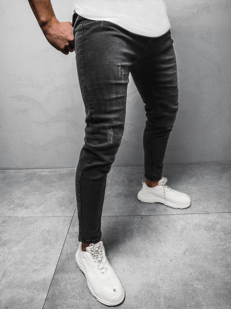 Spodnie jeansowe męskie czarne OZONEE DP/696/5