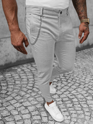 Spodnie męskie chino materiałowe szare OZONEE DJ/550170