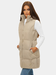 Стьобаний жіночий жилет Бежева OZONEE JS/M721/62