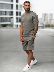 Чоловічий короткий спортивний костюм tемно-ciрий OZONEE O/QQ1621AB