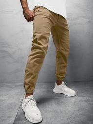 Spodnie męskie jeans jogger beżowe OZONEE O/4561