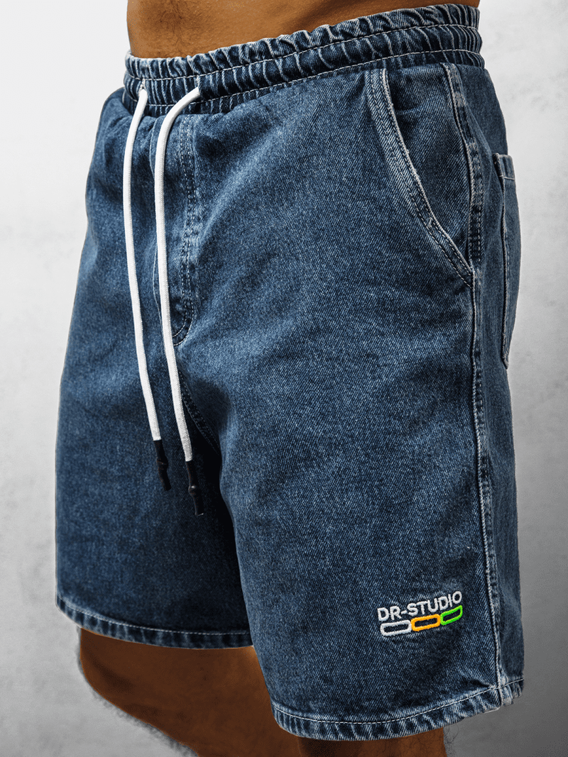 Spodenki męskie jeansowe ciemnoniebieskie OZONEE DR/17103