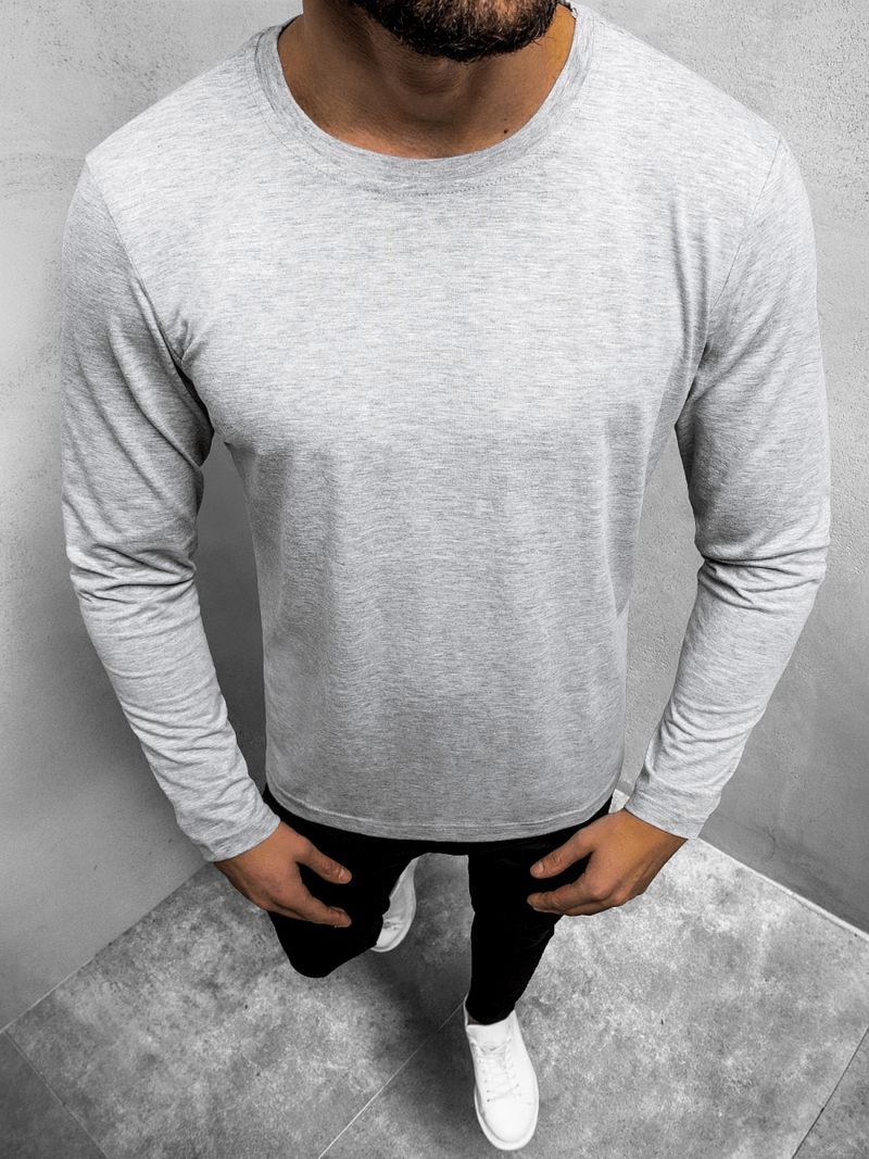 Longsleeve męski bez nadruku szary OZONEE JS/CX01Z