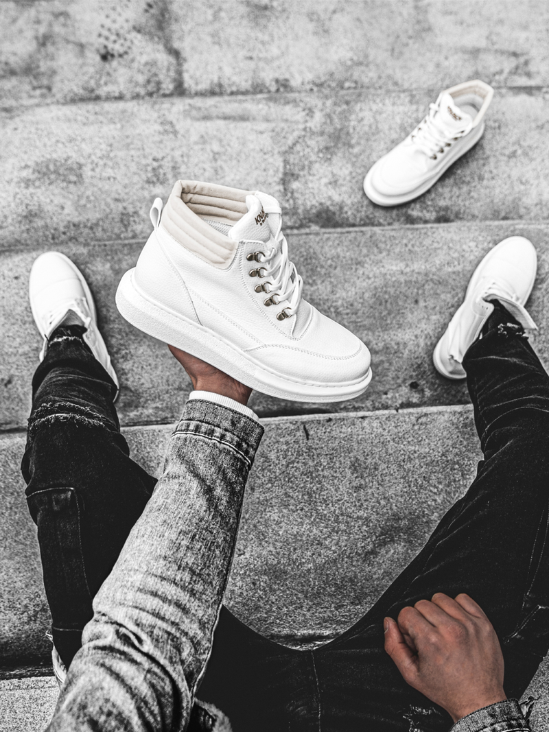 Sneakersy wysokie białe OZONEE KN/504