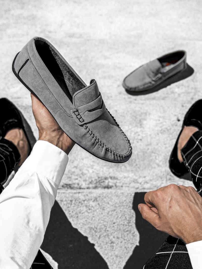 Buty męskie slip on szare t/125