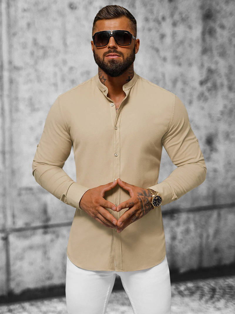 Cорочка чоловіча Бежева OZONEE O/V56