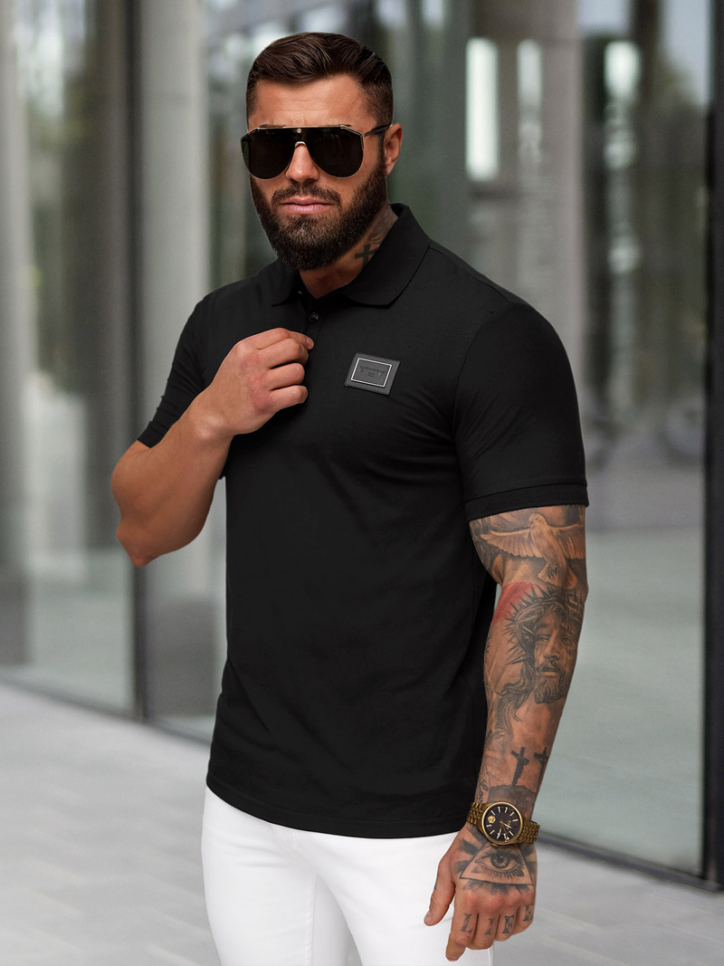 Футболка Поло Чоловіча Чорна OZONEE NB/MT3124