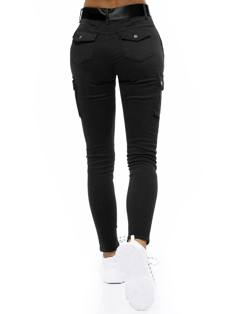 Spodnie damskie chino materiałowe czarne OZONEE O/LC518/1