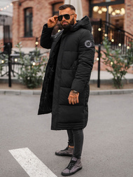 Kurtka zimowa męska długa czarna OZONEE JS/19M1290/392