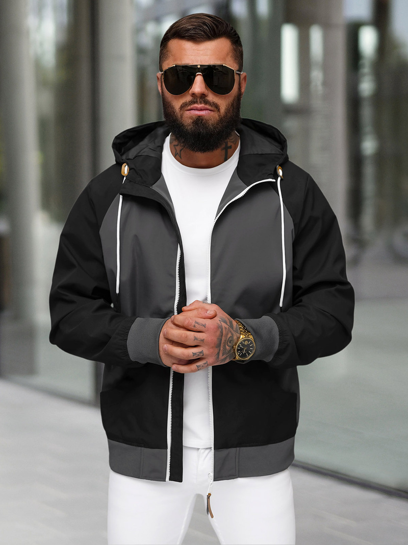 Kurtka męska bomberka czarna OZONEE JS/5M3213/392