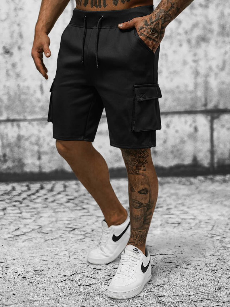 Spodenki dresowe męskie czarne OZONEE JS/8K1128/3