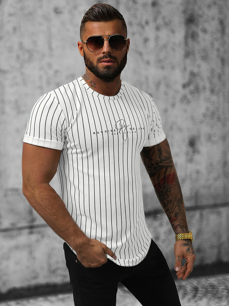 T-Shirt męski biały OZONEE O/P1111