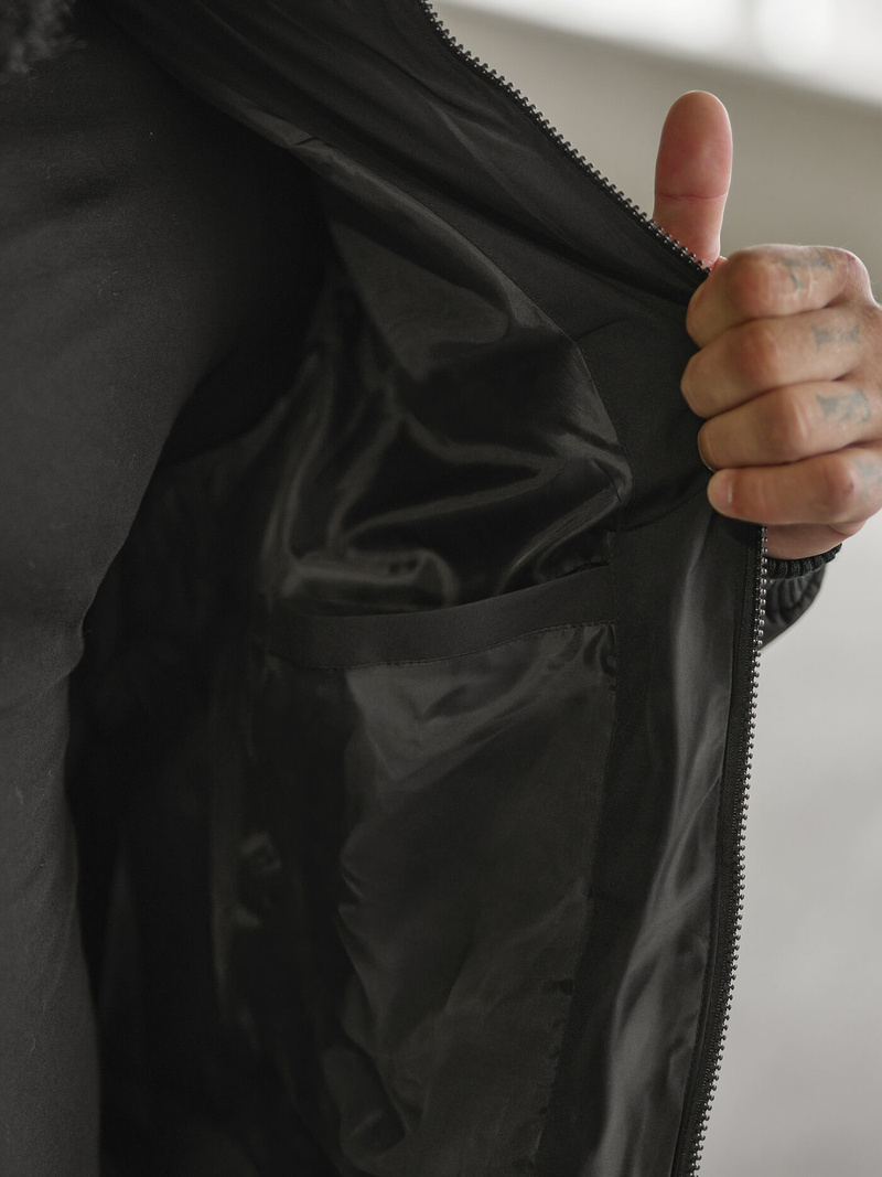 Kurtka zimowa męska pikowana czarna OZONEE JS/31M5031/392Z