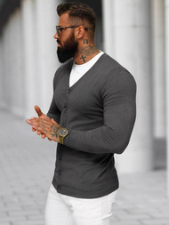 Sweter męski rozpinany grafitowy OZONEE NB/MM6006/3Z