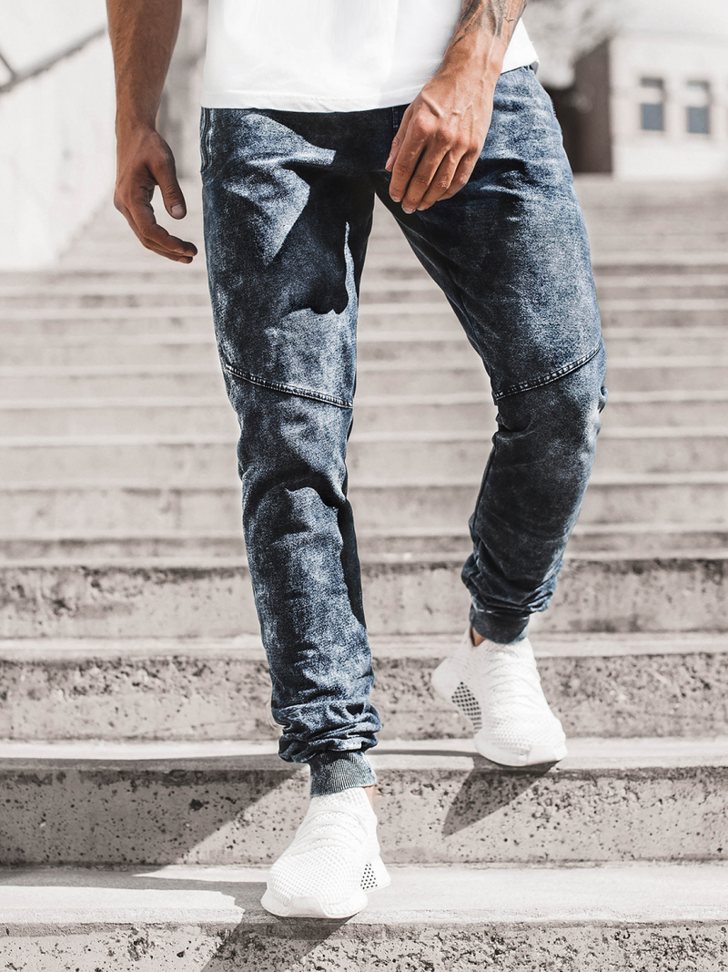 Spodnie męskie jogger niebieskie OZONEE JS/KK1027