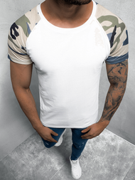 T-Shirt męski biały-moro OZONEE O/1176 