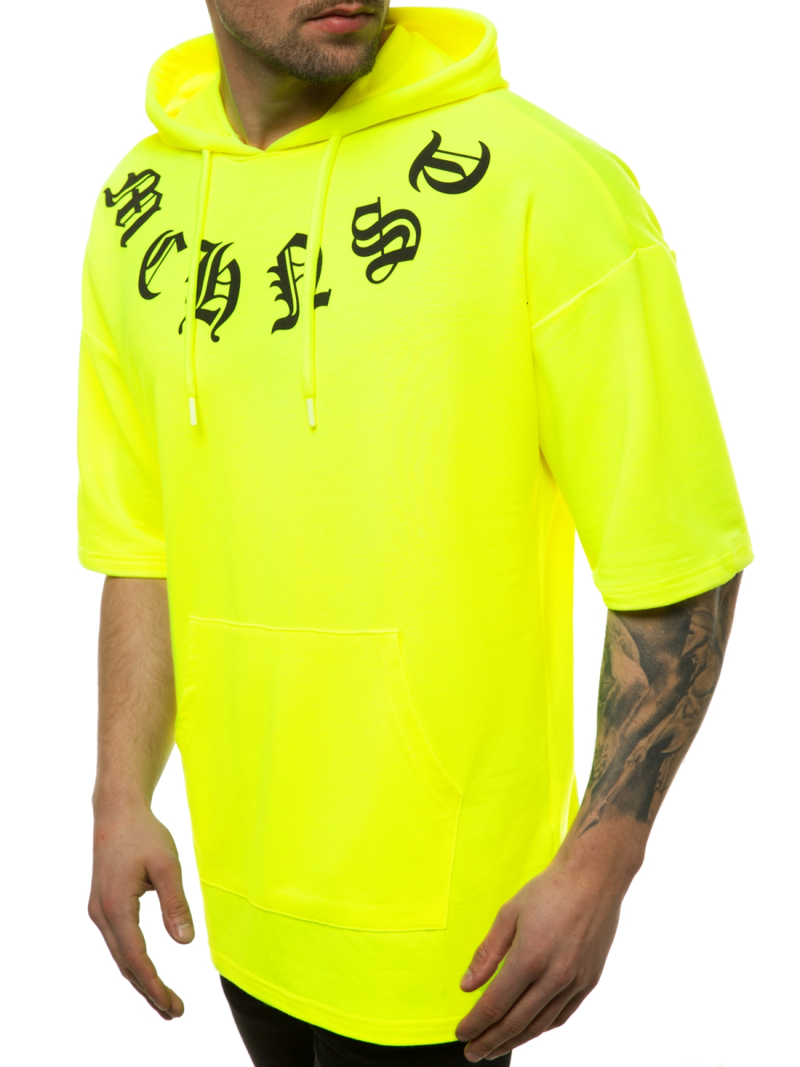 Bluza z kapturem męska żółto-neonowa OZONEE MACH/1183