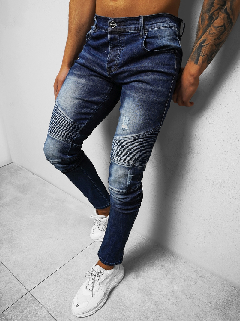 Spodnie jeansowe męskie niebieskie OZONEE NB/MP0028B