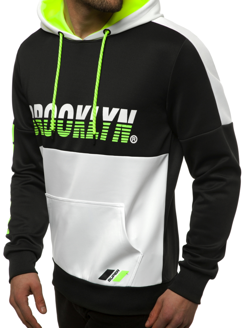 Толстовка з капюшоном чоловіча Чорно-Бiла OZONEE JS/DD20127