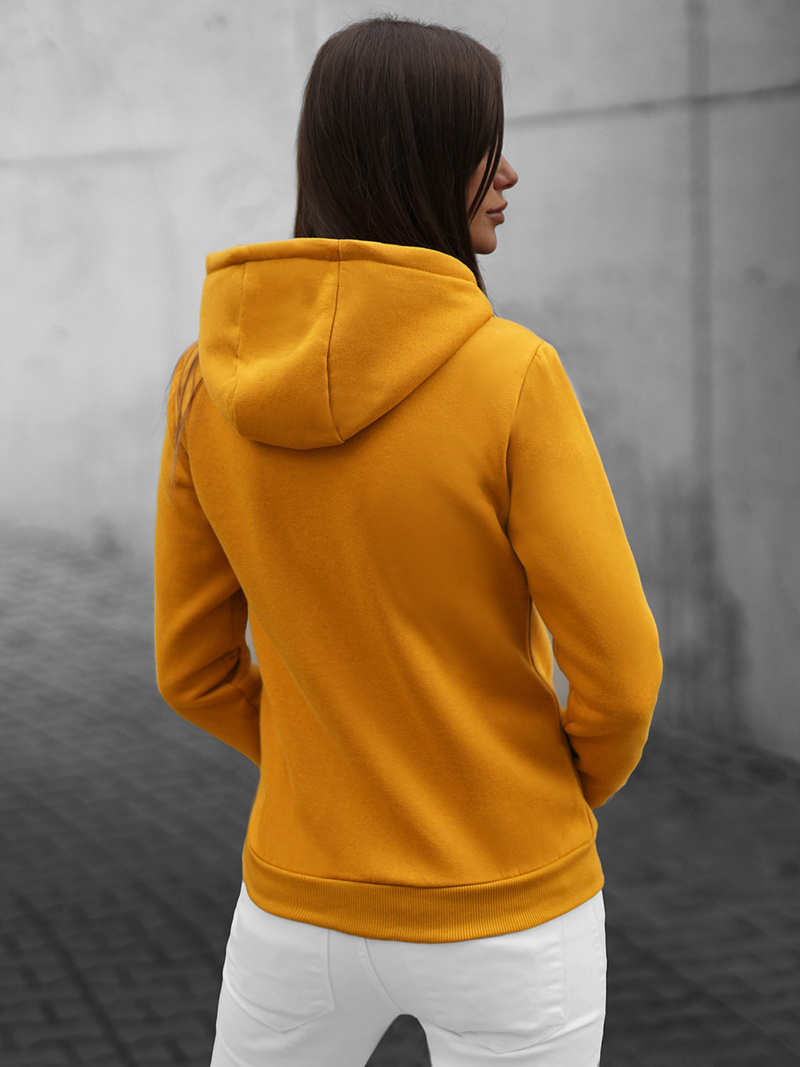 Bluza damska rozpinana z kapturem camelowa OZONEE JS/W03Z