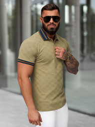 Koszulka męska polo beżowa OZONEE O/QQ1359